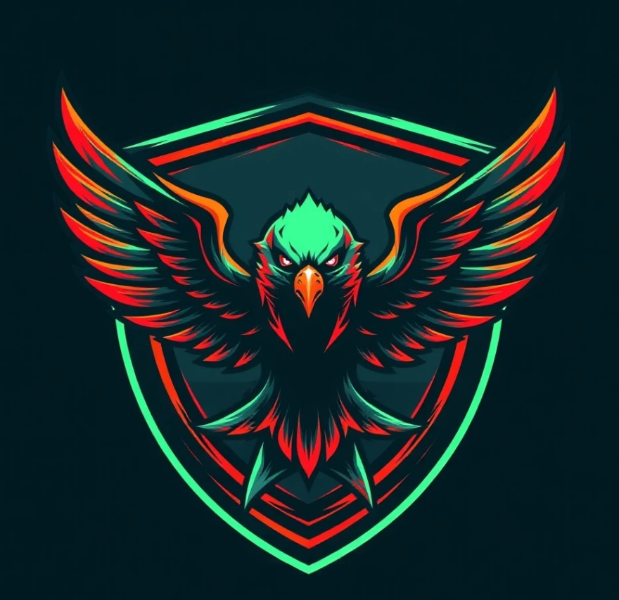 Green and red soccer badge