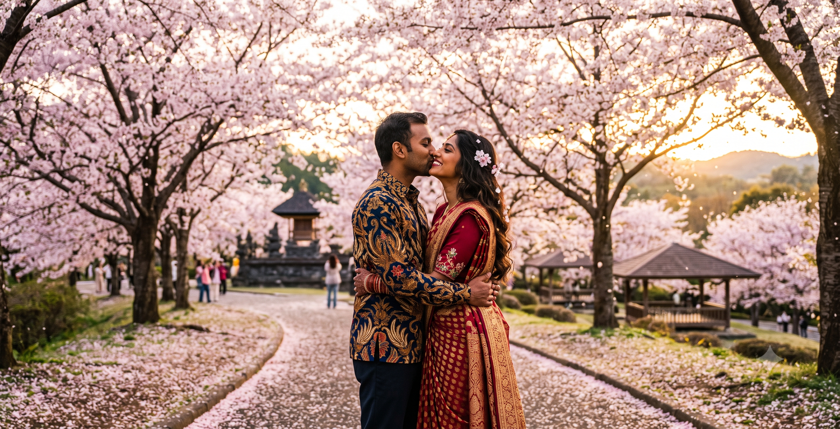 Easy cherry blossom kiss video maker interface