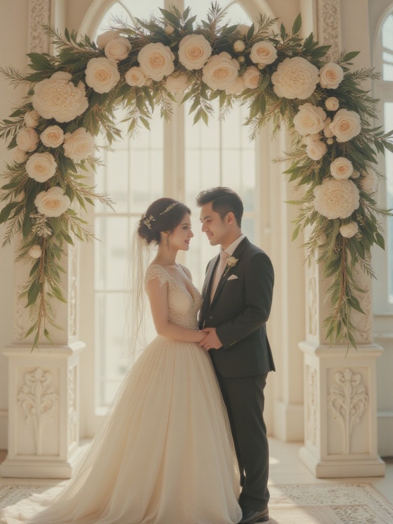 Tented wedding reception drapery AI