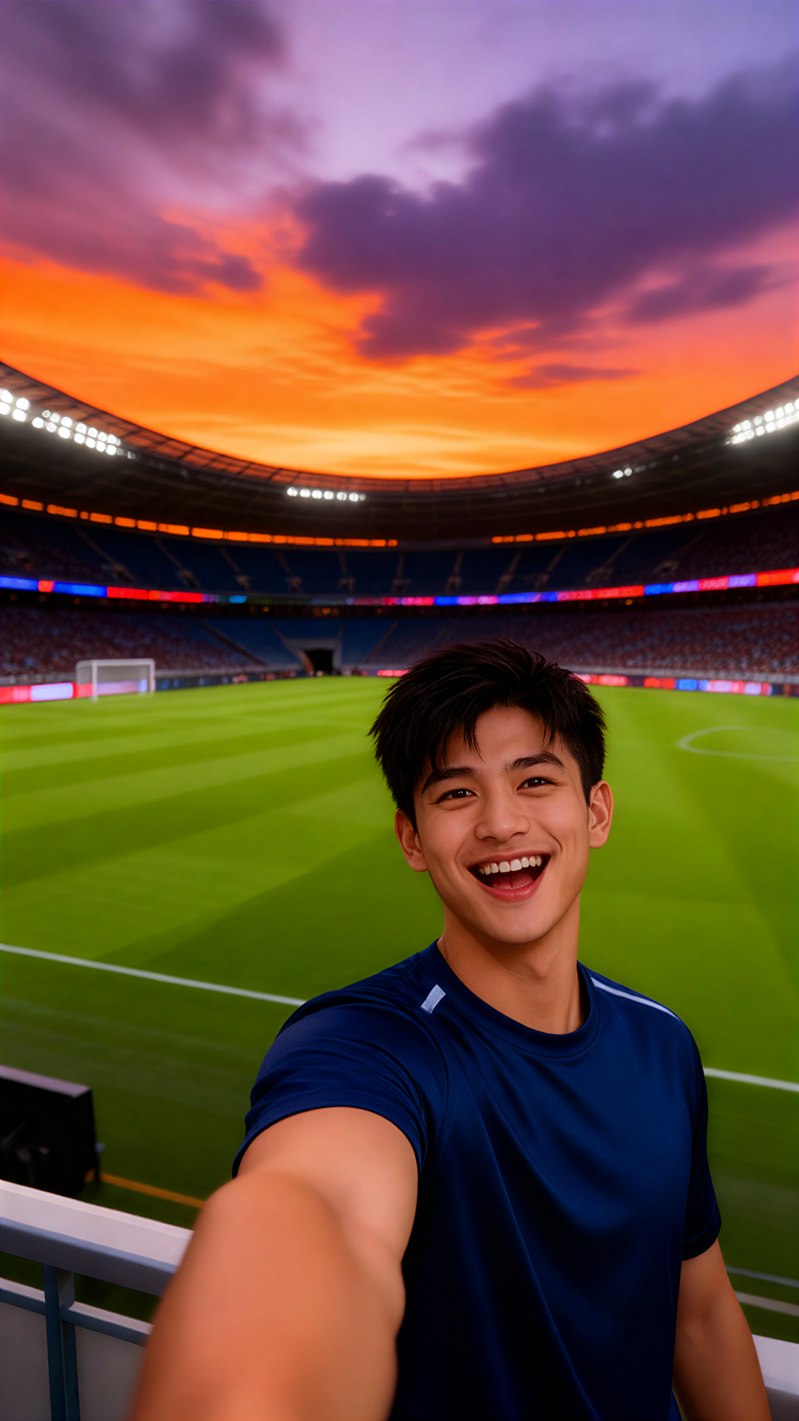 Soccer celebration with crowd background