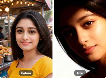 AI generated chiaroscuro and Rembrandt lighting portrait example