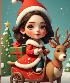 Polar Express style Christmas card created with AI