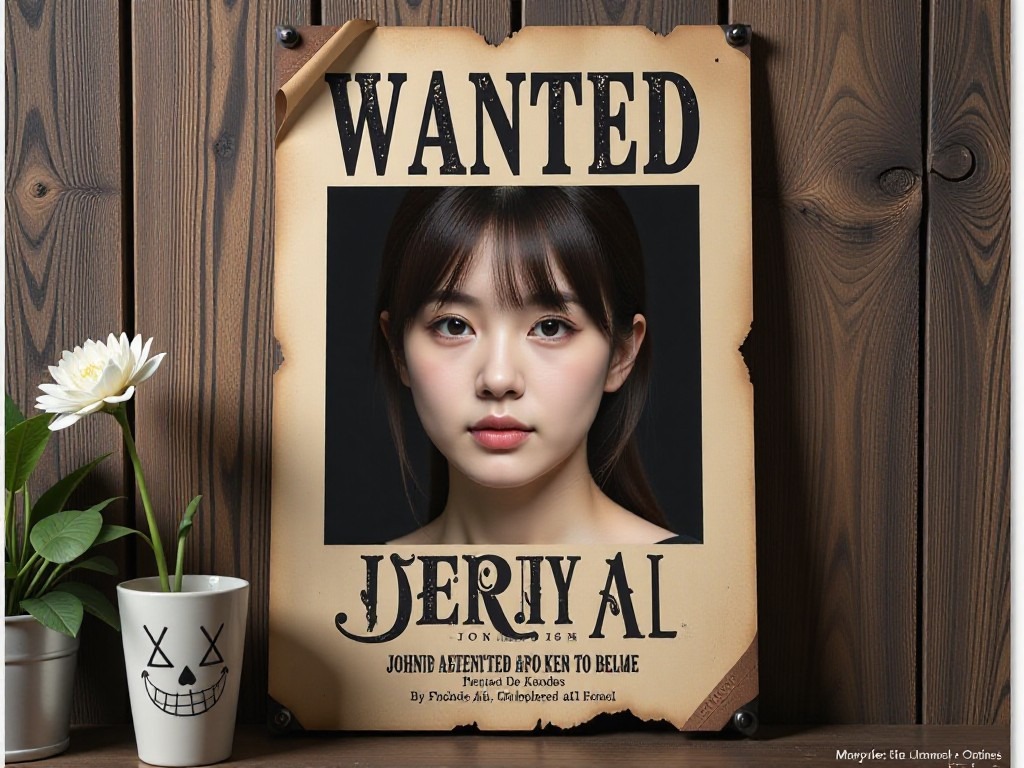Customizable wanted poster with text and details
