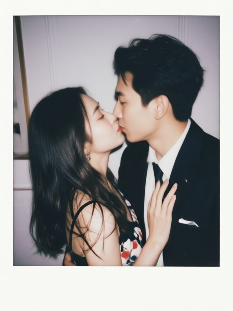 AI로 생성된 애니버서리 폴라로이드 커플 사진 예시