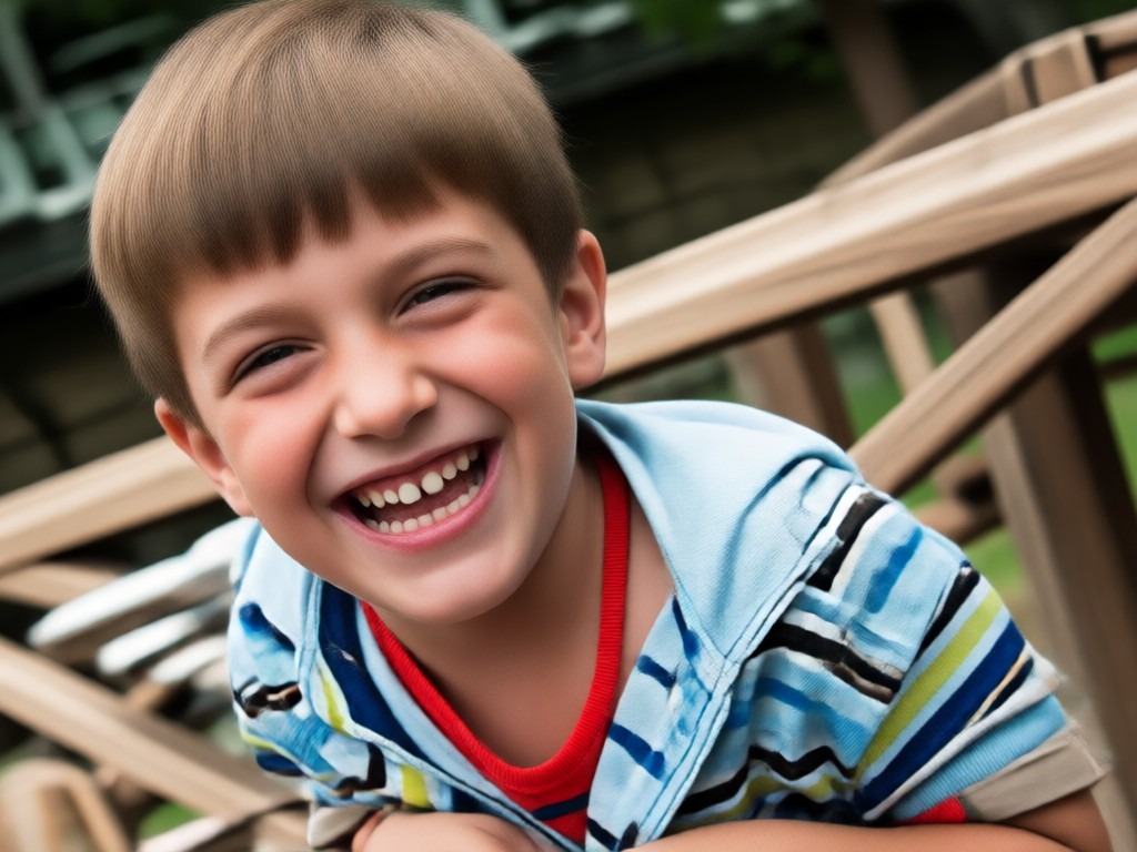 Natural AI generated smile on portrait