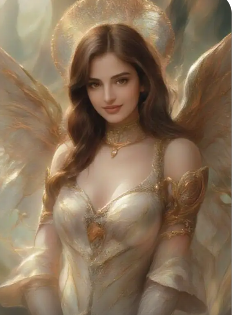 A detailed archangel in golden armor