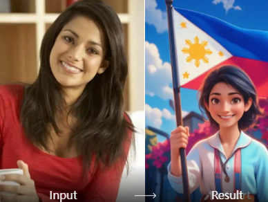 AI generated image with flag and sampaguita flowers