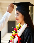 Studio style AI graduation portrait