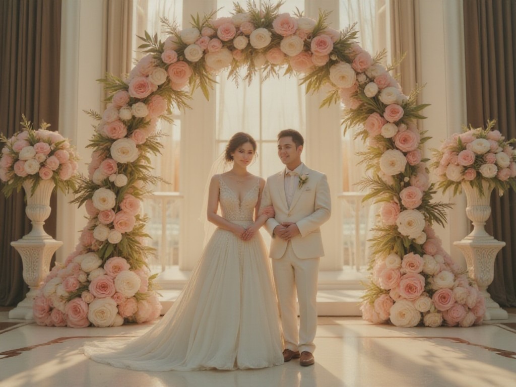AI generated wedding reception lighting