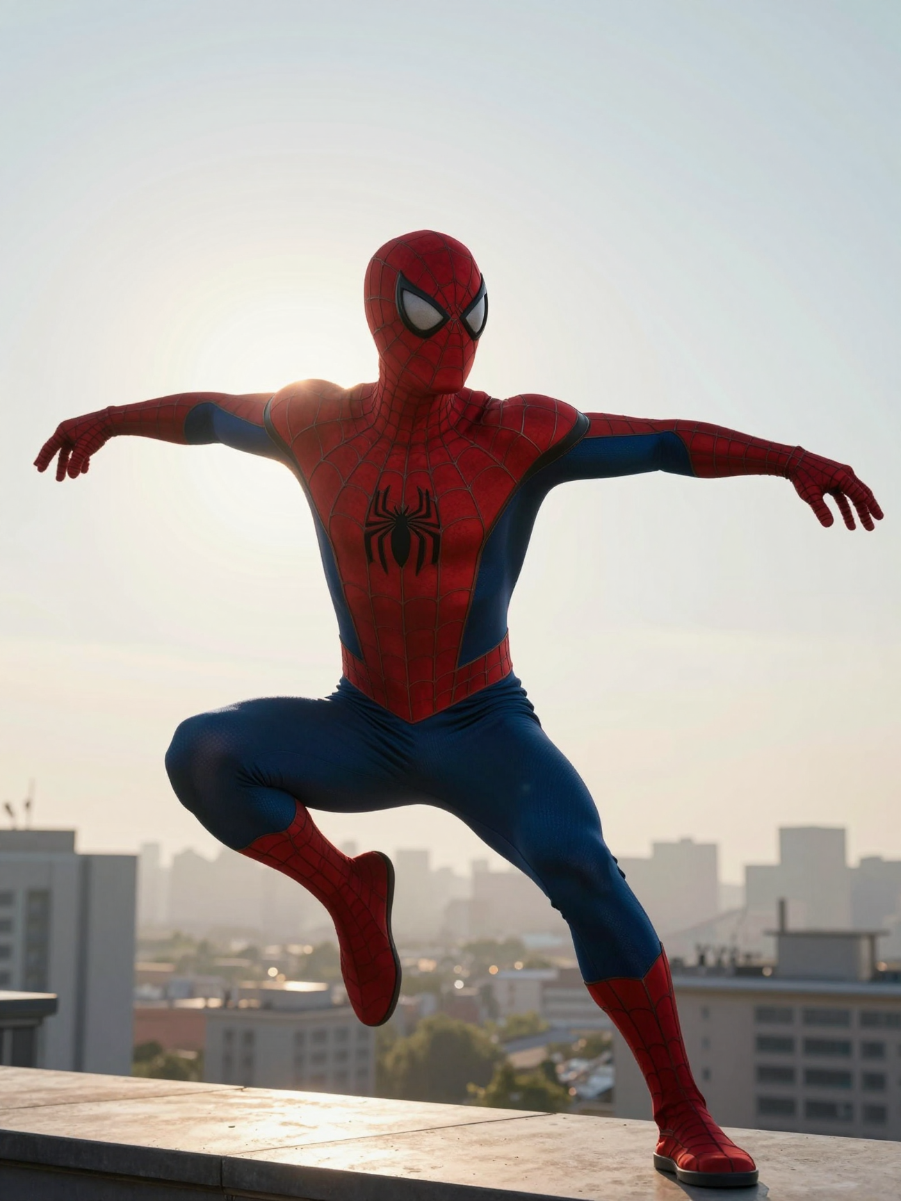 Realistic Spider Man portrait with lighting effects