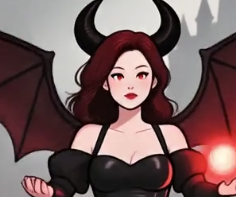 Text to image fantasy demon girl