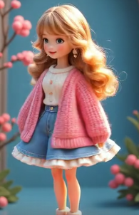 Cartoon Barbie doll AI effect