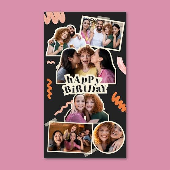Retro themed birthday portrait montage