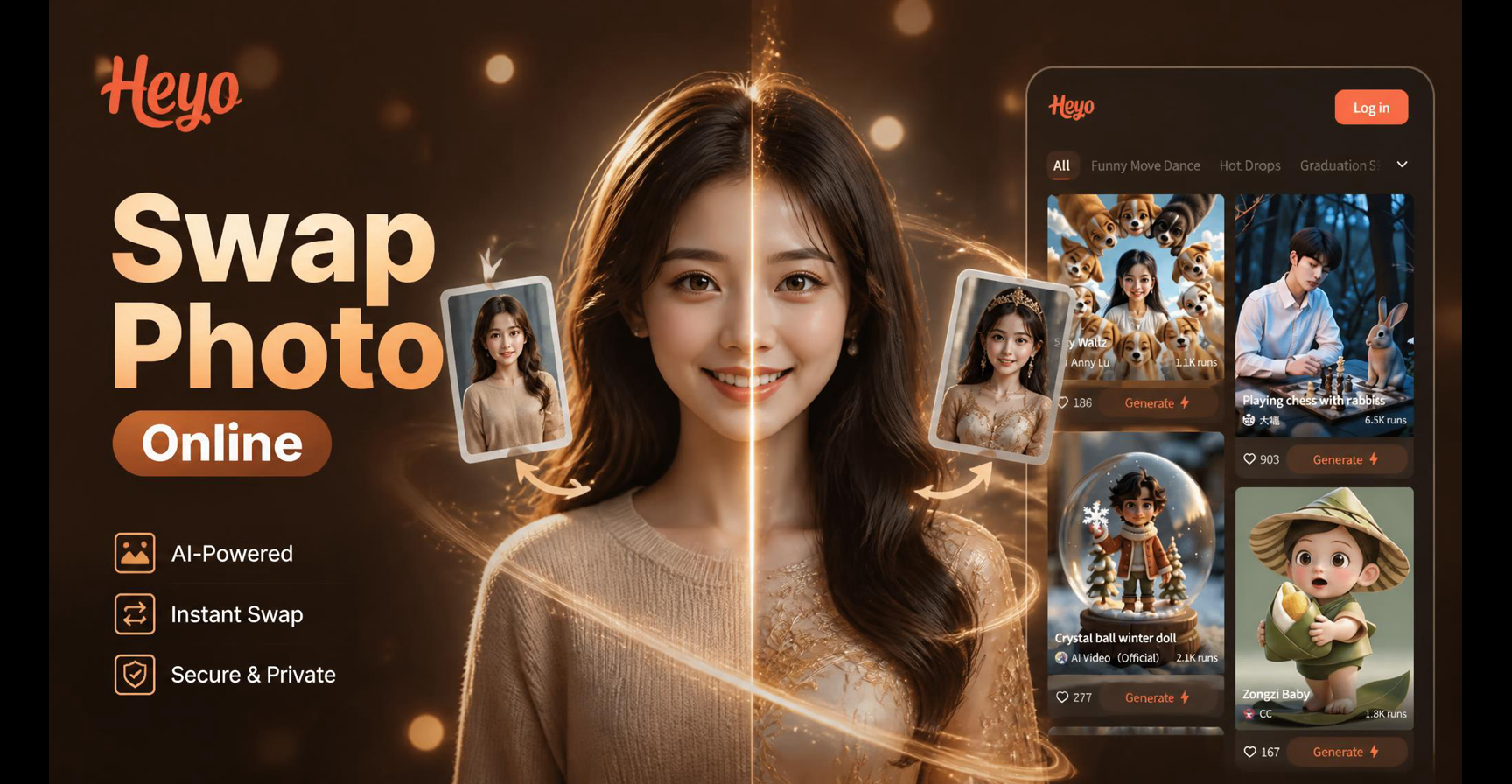 AI photo swap online tool results