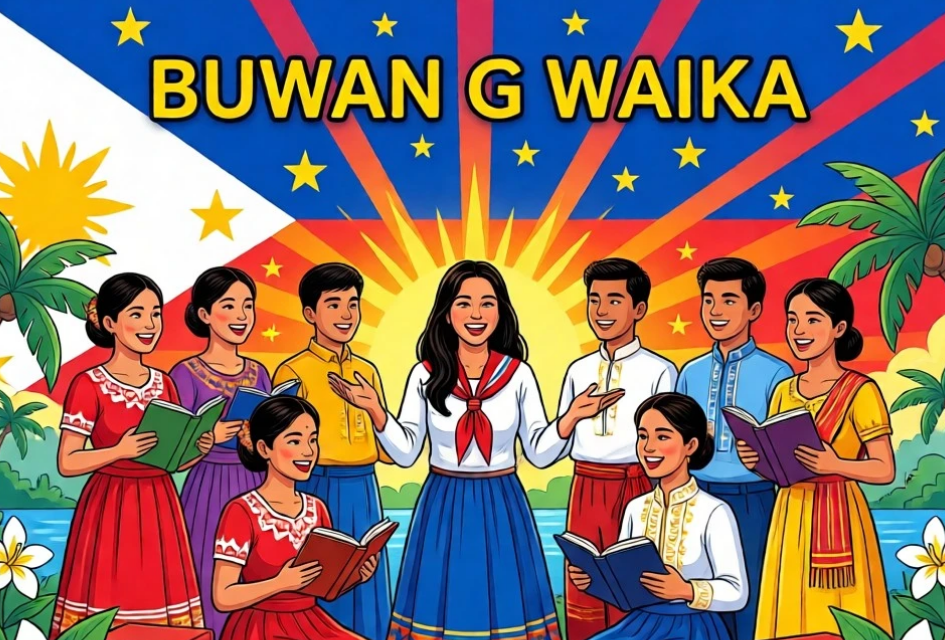 Poster design showing AI integrated Baybayin script