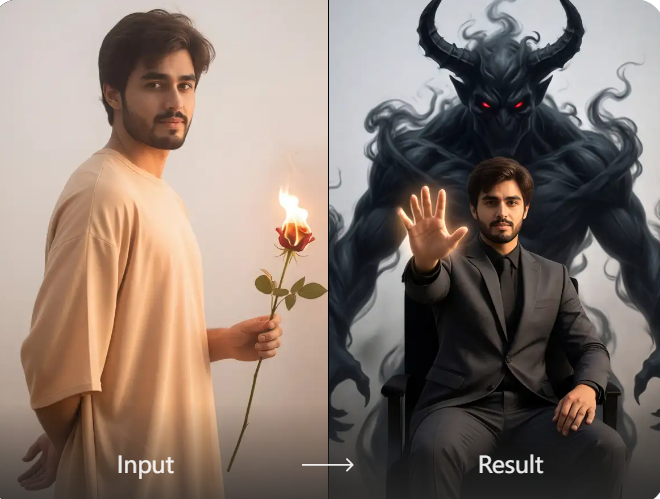 AI smoke overlay effect on a portrait