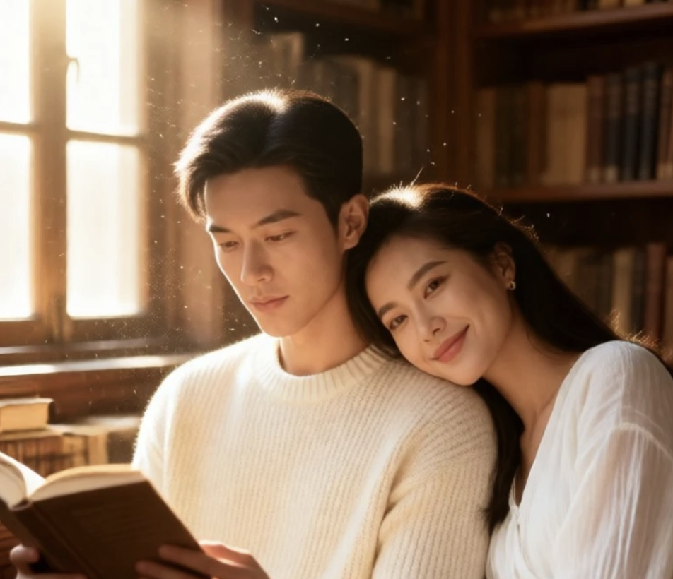 couple read book together