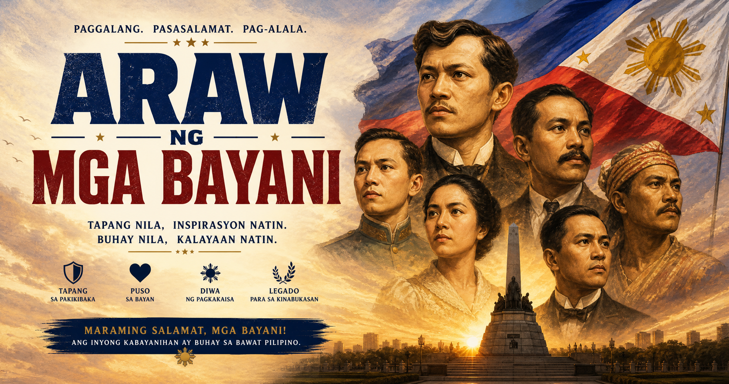 AI Rizal poster in vintage ink style