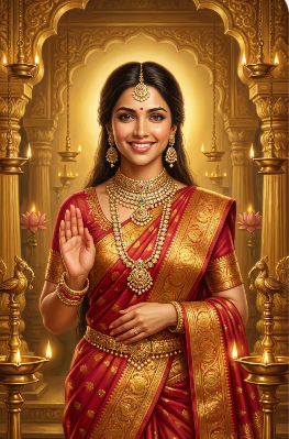 Mother daughter Varalakshmi Vratham AI photo
