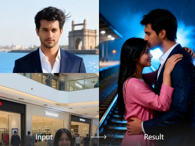 dynamic city night backdrop for kissing animation