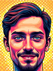 Geometric pop art pattern generated from a flower