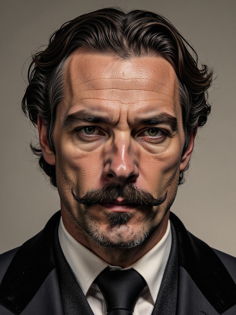 AI-generated stubble and goatee look on a clean-shaven face