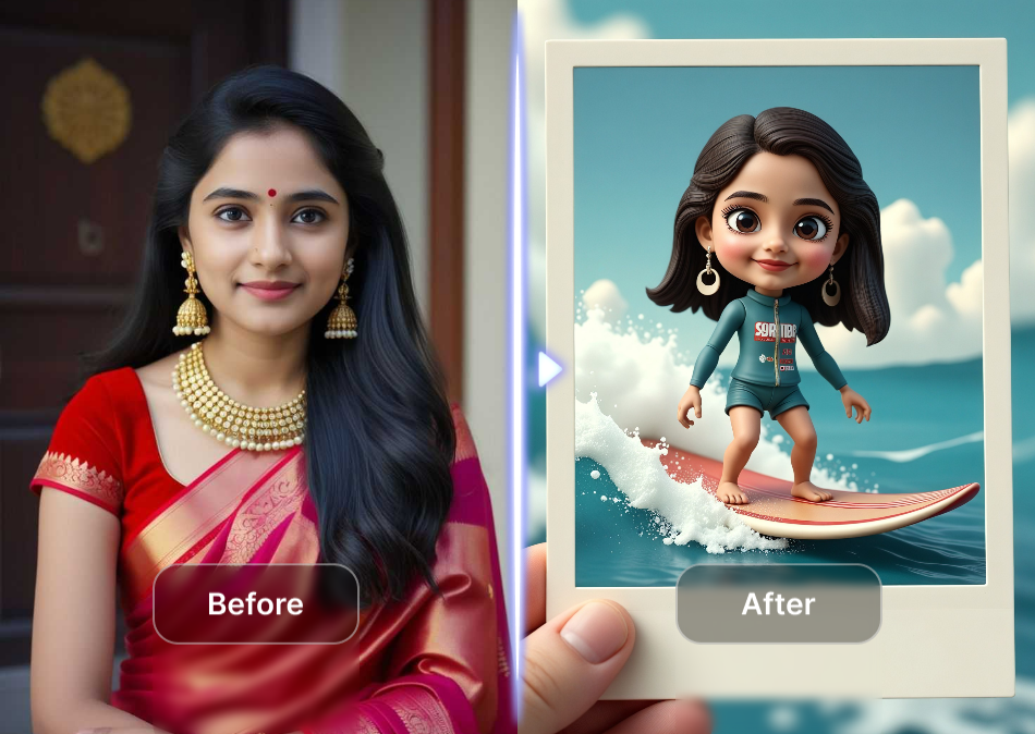 Сравнение создания 3D Polaroid вручную и с помощью ИИ