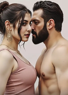 Transformación de pareja con colores vibrantes