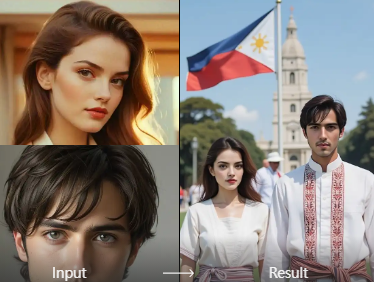 AI poster with flag and symbolic elements