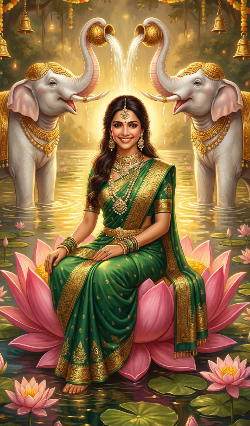 Golden zari border saree Vratham AI image
