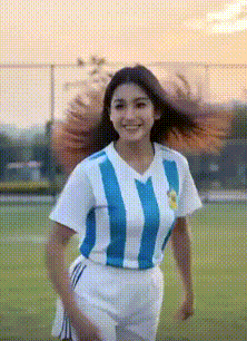 바이럴 AI 축구 댄스 영상을 보여주는 소셜 미디어 휴대폰 화면