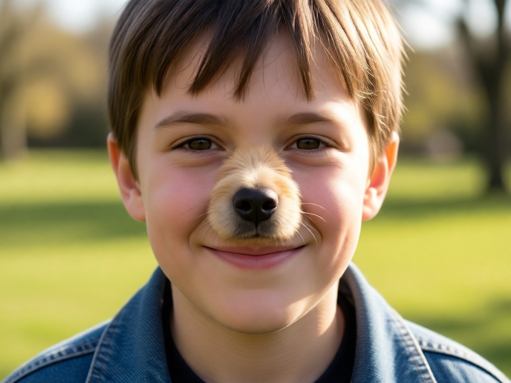 Download and share options for AI generated pet human images