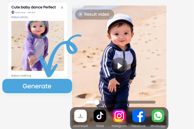 Compartiendo un video generado con Whisk AI en redes sociales
