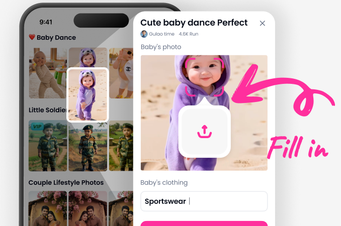 Select orbit video effect and upload photo