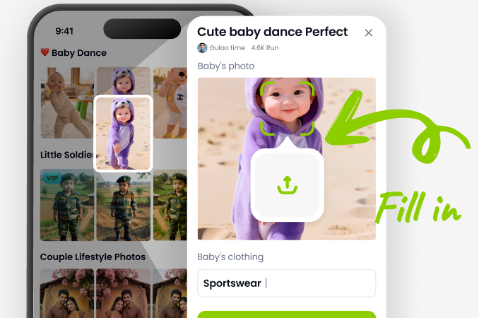 Selecionar efeito de vídeo para casal no app