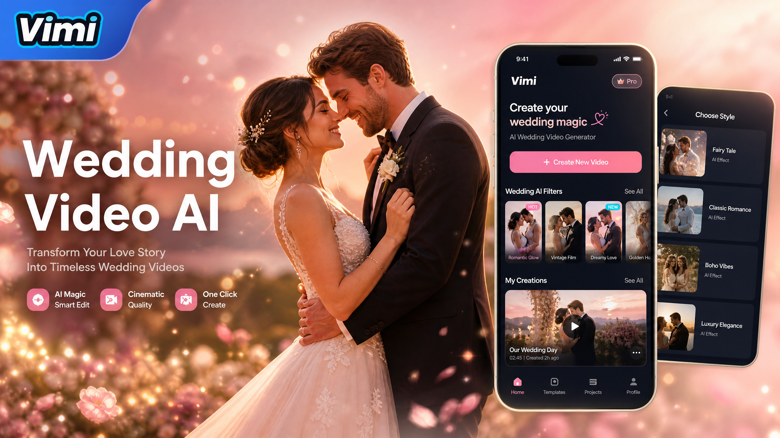 Kostenloser KI Hochzeitsvideo Generator Online | Vimi