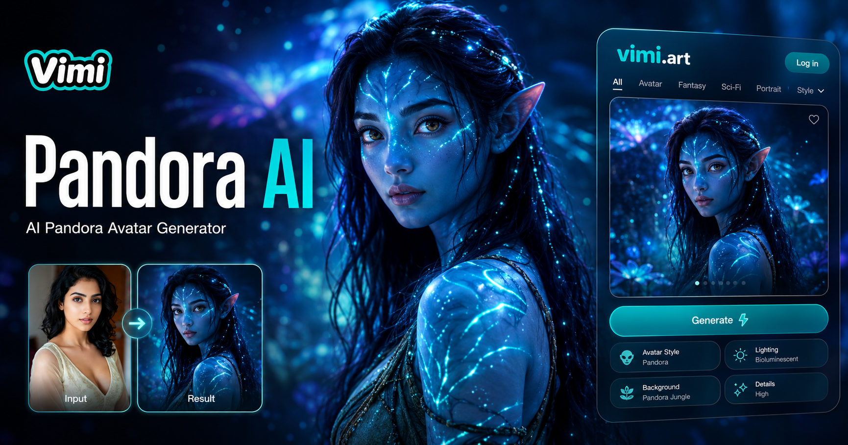 KI-Pandora-Avatar-Generator: Verwandeln Sie Ihr Selfie in einen Na'vi-Charakter