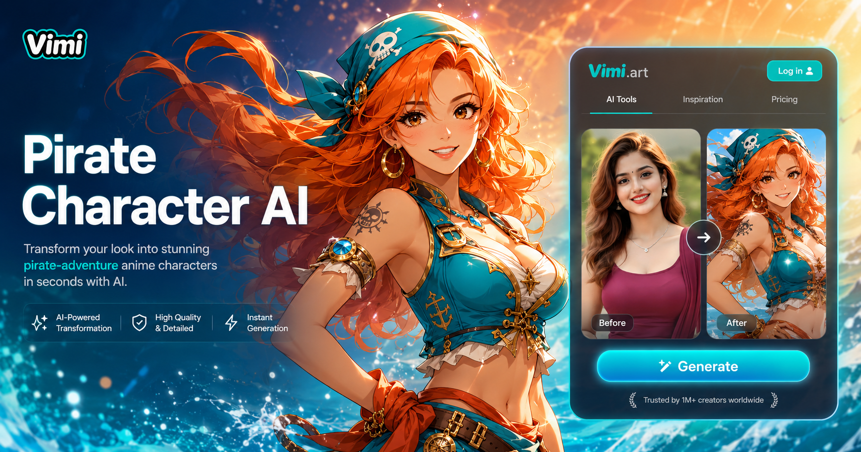 Vimi AI로 나를 원피스 캐릭터로 만들어 보세요