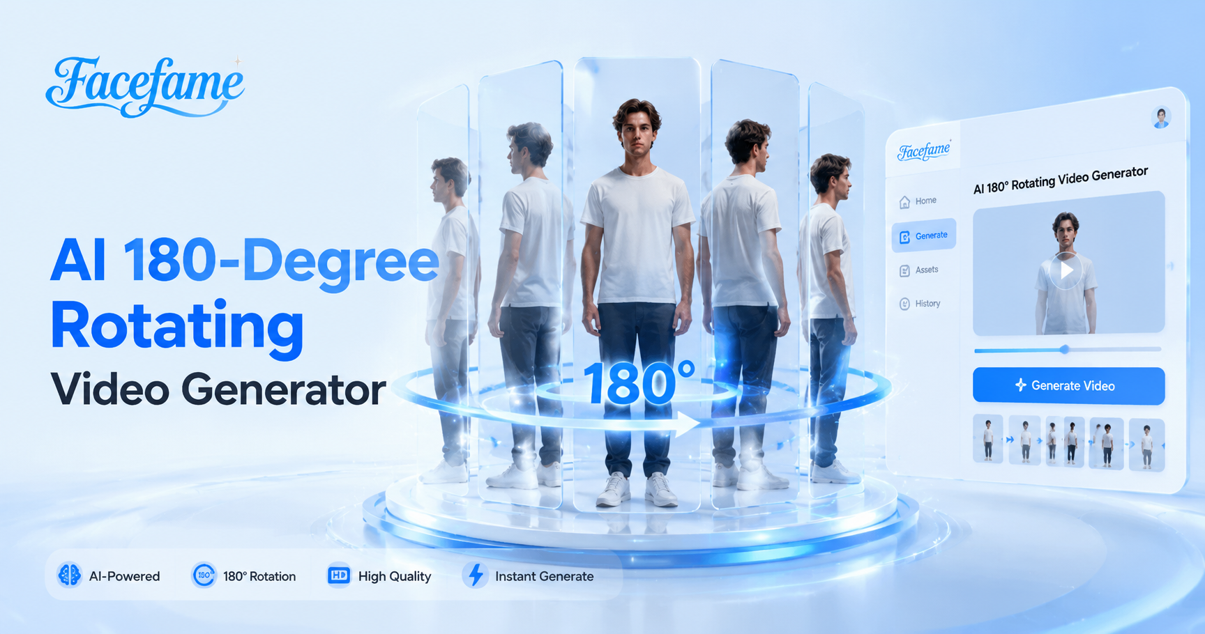 Crea Videos de 180° con IA con la App Facefame