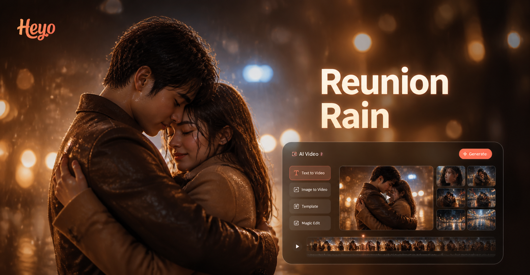 Create a Romantic Reunion Kiss in the Rain Video