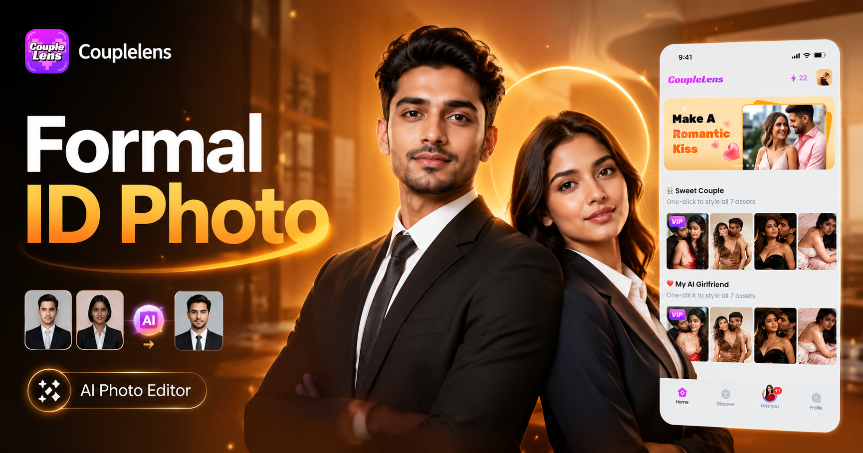 Edit ID Picture with Formal Attire: One Tap in CoupleLens