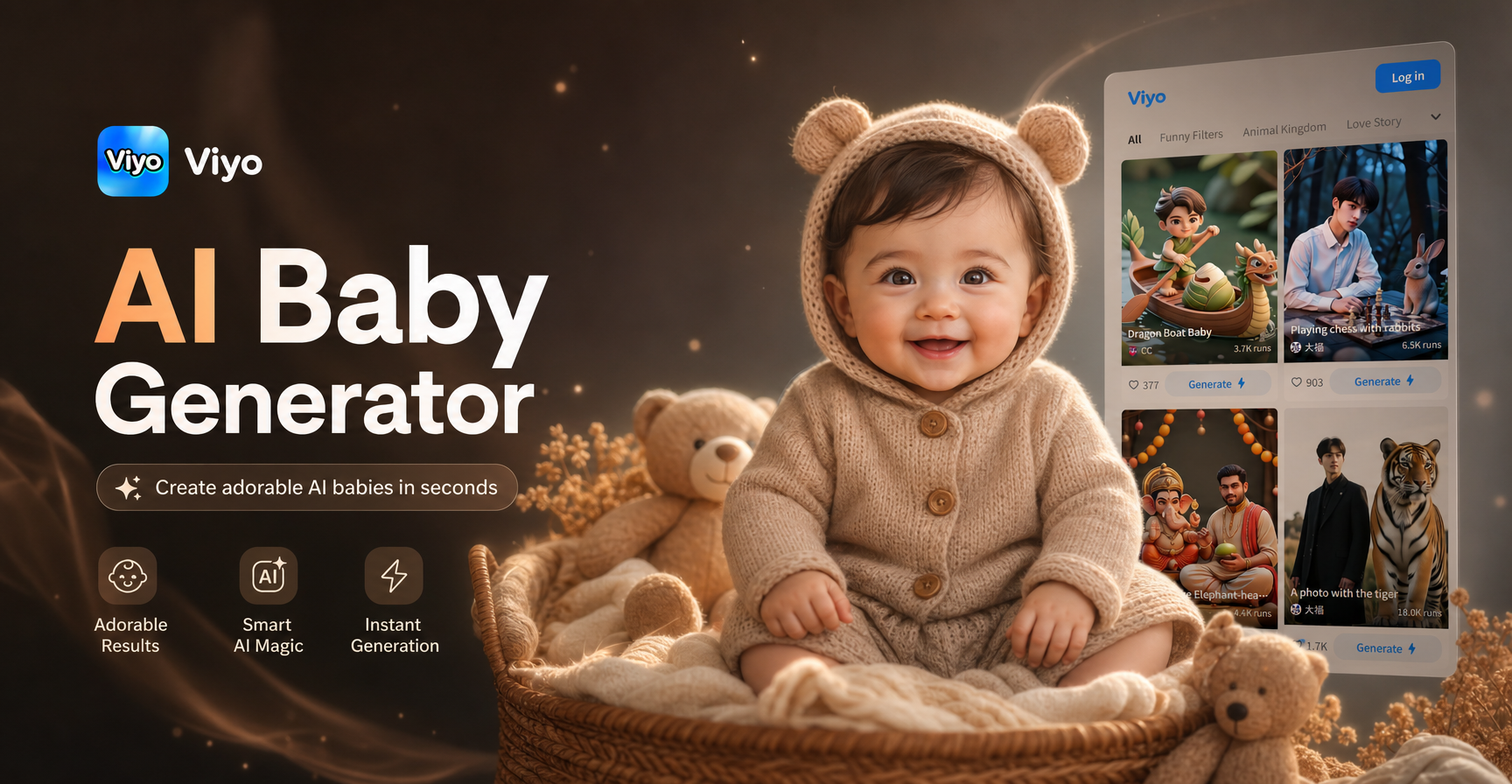 KI-Baby-Generator: Sieh, wie dein Baby mit Viyo aussieht