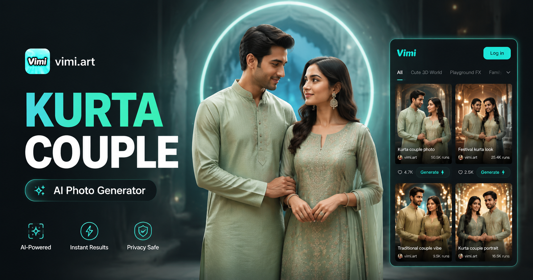Kurta-Pyjama Paar-Fotogenerator