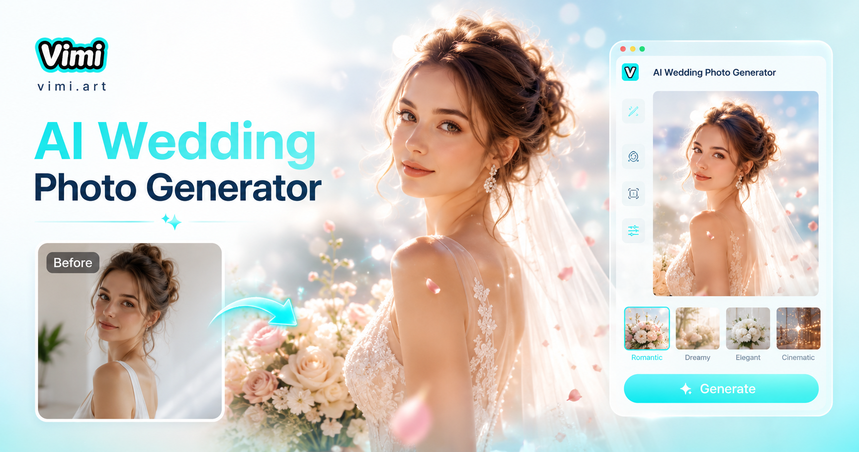 AI Wedding Photo Generator - Create beautiful AI wedding photos instantly