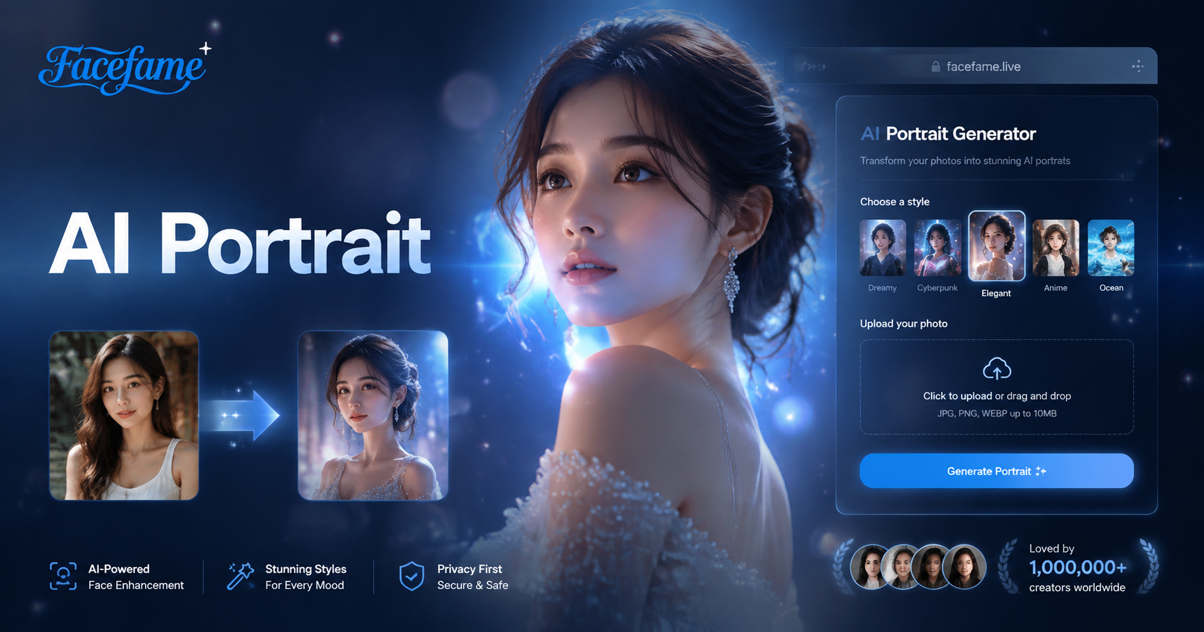 AI Portrait Generator From Photo | Facefame