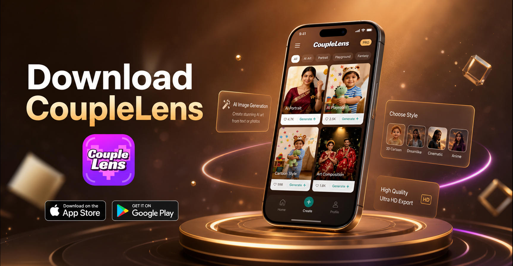 CoupleLens App-Download: KI-Paar-Foto- und Videomacher