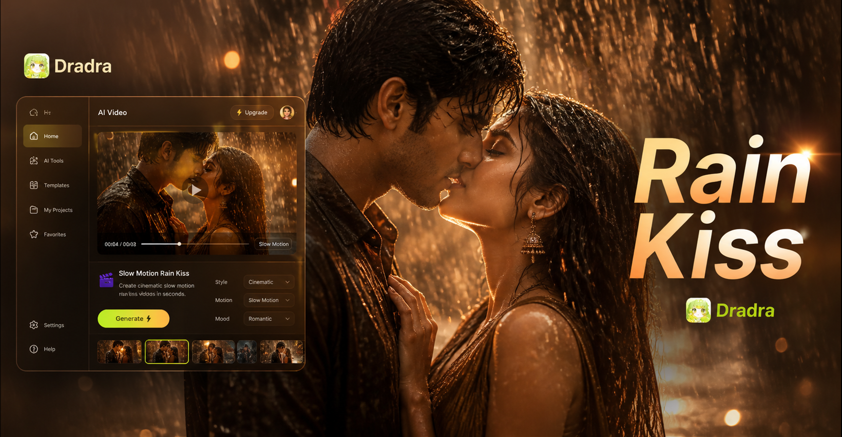 Create Epic Slow Motion Kisses in the Rain