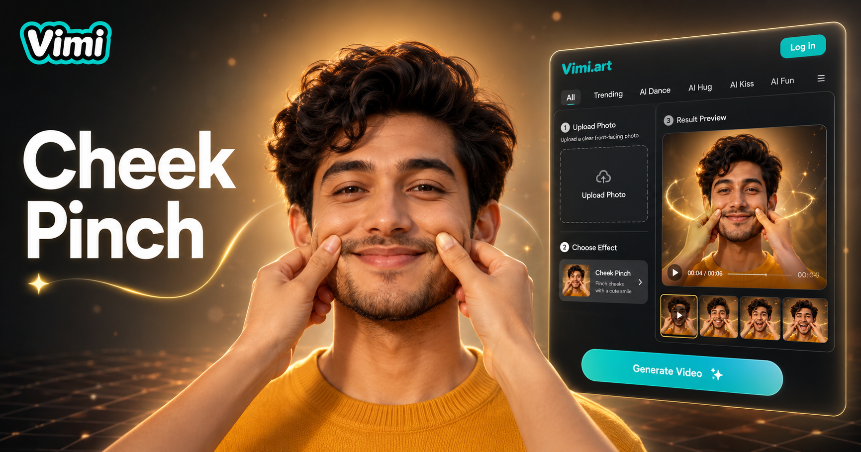 KI-Backenkneif-Video-Generator: Selfies in verspielte Clips verwandeln