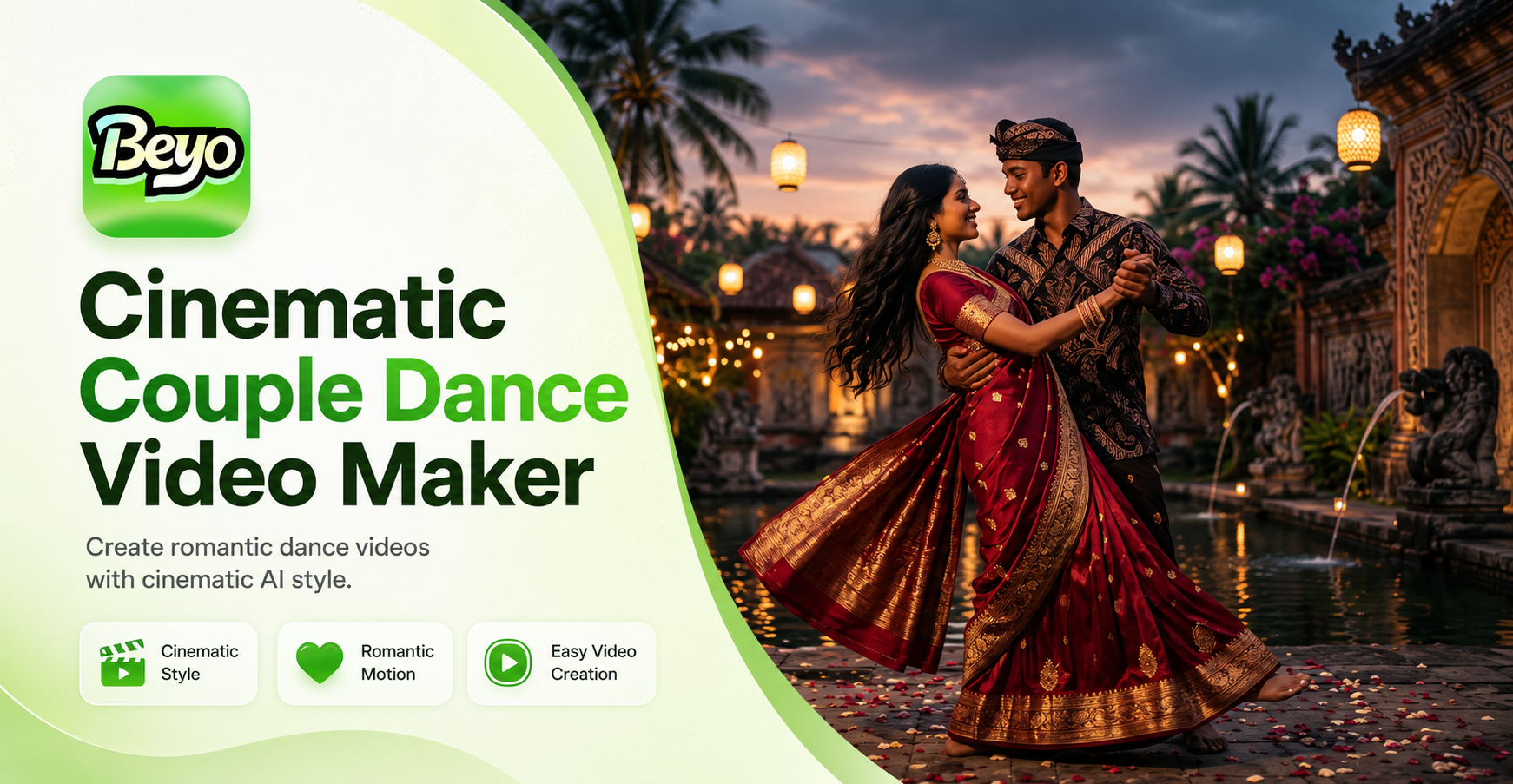 Criador de Vídeo de Dança de Casal Cinematográfico - Crie Vídeos de Dança de Casal Cinematográficos Deslumbrantes
