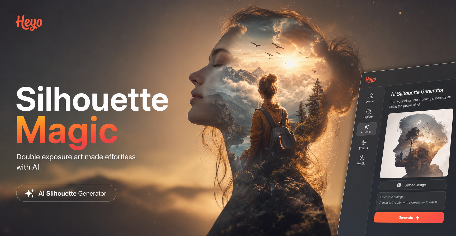 Create Stunning Silhouette Double Exposure Photos Instantly